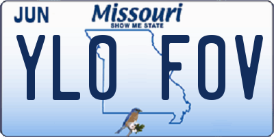 MO license plate YL0F0V