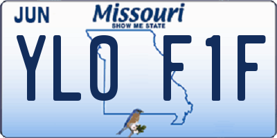 MO license plate YL0F1F