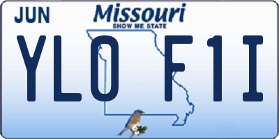 MO license plate YL0F1I