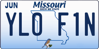 MO license plate YL0F1N