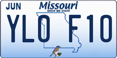 MO license plate YL0F1O