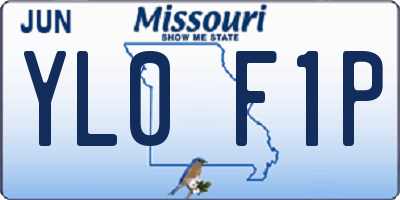 MO license plate YL0F1P