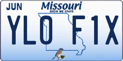 MO license plate YL0F1X