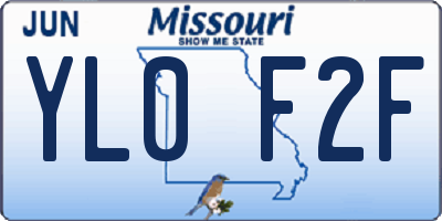 MO license plate YL0F2F