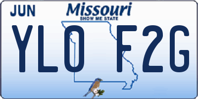 MO license plate YL0F2G