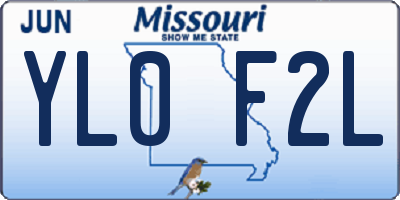 MO license plate YL0F2L