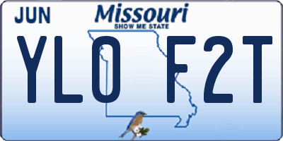 MO license plate YL0F2T