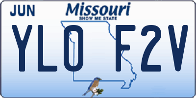 MO license plate YL0F2V