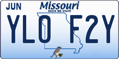 MO license plate YL0F2Y