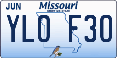 MO license plate YL0F3O