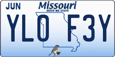 MO license plate YL0F3Y