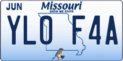 MO license plate YL0F4A