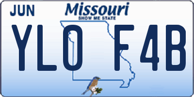 MO license plate YL0F4B