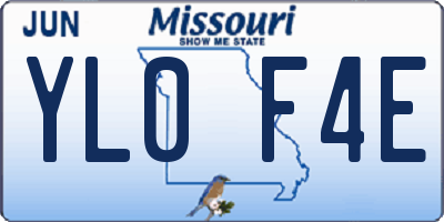 MO license plate YL0F4E