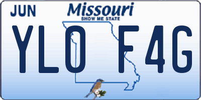 MO license plate YL0F4G