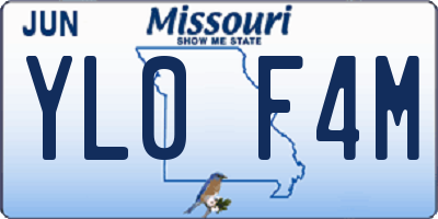 MO license plate YL0F4M