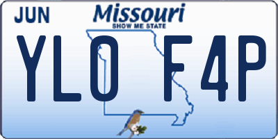 MO license plate YL0F4P