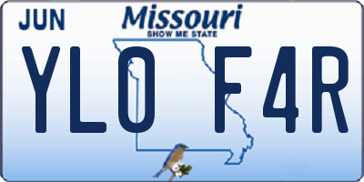 MO license plate YL0F4R