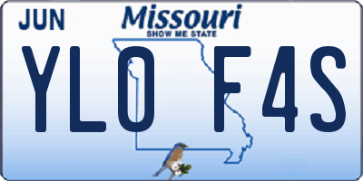 MO license plate YL0F4S