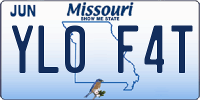 MO license plate YL0F4T