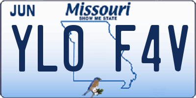 MO license plate YL0F4V