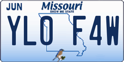 MO license plate YL0F4W