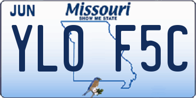 MO license plate YL0F5C
