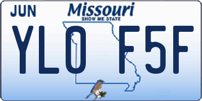 MO license plate YL0F5F
