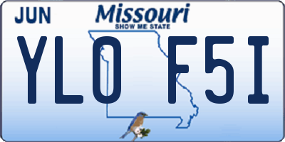 MO license plate YL0F5I
