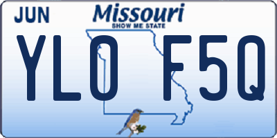 MO license plate YL0F5Q