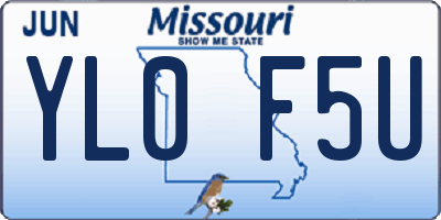 MO license plate YL0F5U