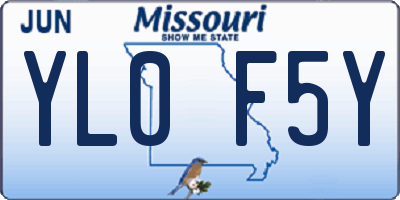 MO license plate YL0F5Y