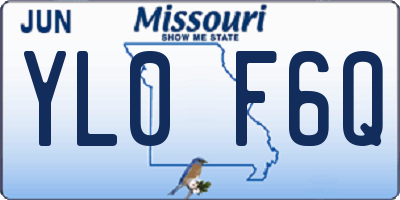 MO license plate YL0F6Q