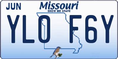 MO license plate YL0F6Y