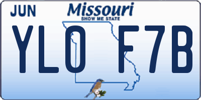 MO license plate YL0F7B