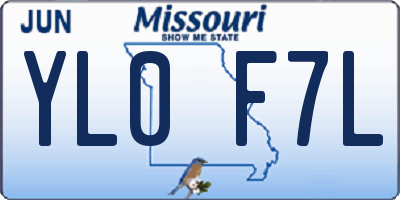 MO license plate YL0F7L