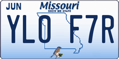 MO license plate YL0F7R