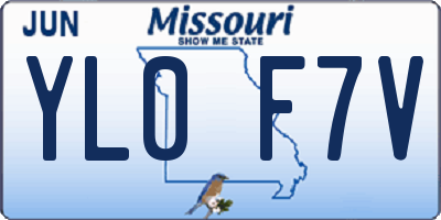 MO license plate YL0F7V