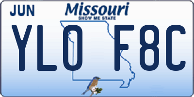 MO license plate YL0F8C