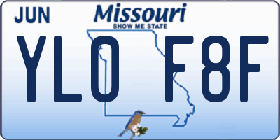 MO license plate YL0F8F