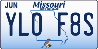 MO license plate YL0F8S