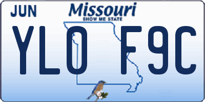 MO license plate YL0F9C