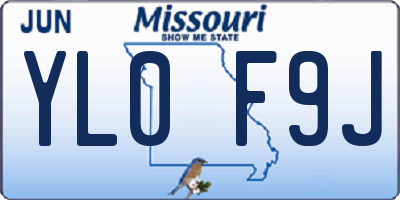 MO license plate YL0F9J