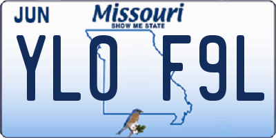 MO license plate YL0F9L
