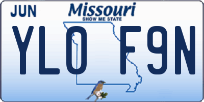 MO license plate YL0F9N