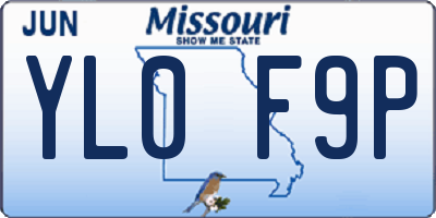 MO license plate YL0F9P