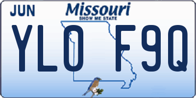 MO license plate YL0F9Q