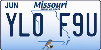 MO license plate YL0F9U