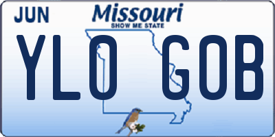 MO license plate YL0G0B