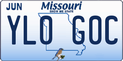 MO license plate YL0G0C